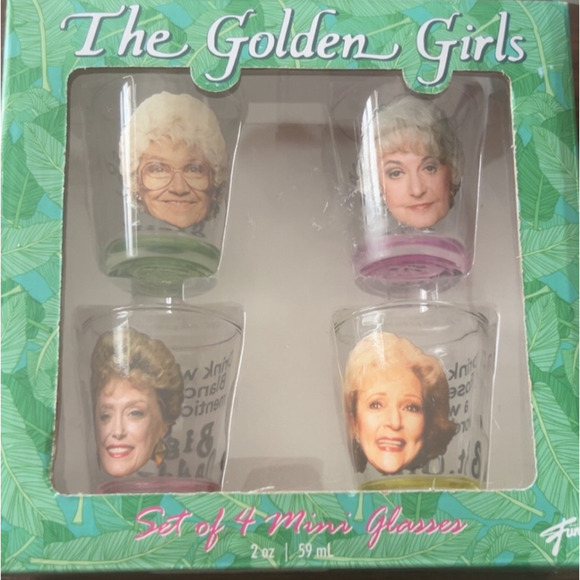New Golden Girls Shot Glass Collector's Box Set of 4 2oz Funky Betty New - Picture 1 of 2